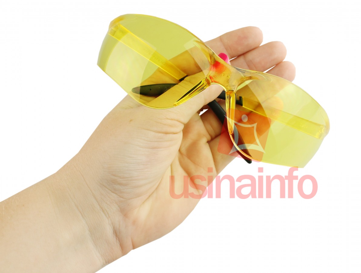 Óculos de proteção e segurança contra luz ultravioleta modelo koala amarelo - Kalipso