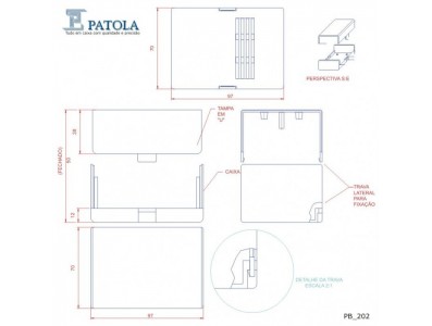 Caixa Patola / Case para Montagem 50 x 70 x 98 mm - PB-202 - Imagem 8