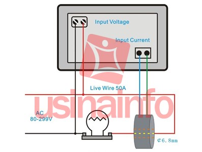 Voltímetro AC Digital com Amperímetro 100A / 80 a 300VAC Não Invasivo / Painel Eletrônico - D69-2042  - [1004474]