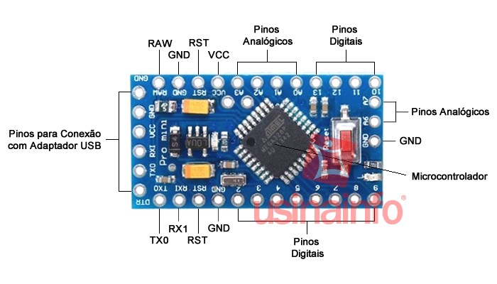 Arduino Pro Mini ATmega328 Compatível  - [1008037]