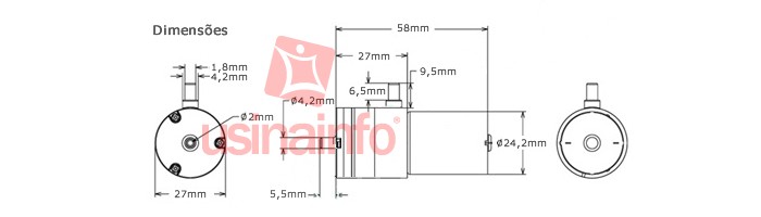Mini Bomba de Ar e Vácuo 370A 6V 1,8L/min – Vácuo -58kPa - [1010492]