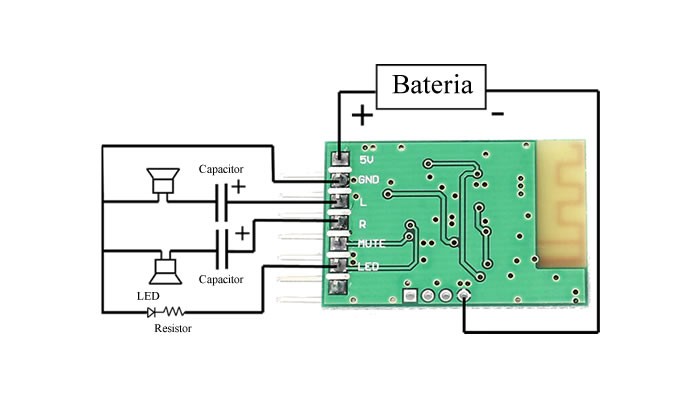 Módulo Receptor de Áudio Bluetooth 4.0 DIY V1.3 - [1012421]