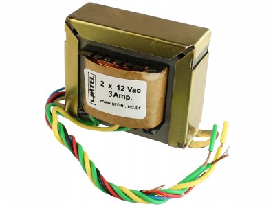 Transformador / Trafo 12V + 12V / 3A (BIVOLT) - Uso Geral - Imagem 1