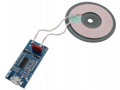 Módulo Carregador Sem Fio por Indução Qi WPC 5V 1A Universal com Micro USB - HW225 - Imagem 1