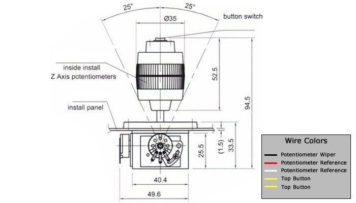 Joystick 10K 4 Eixos 3 Potenciômetros e 1 Push Push Button - [1013608]