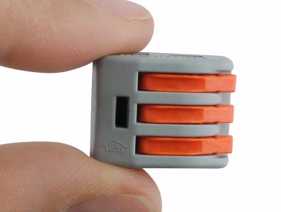Conector Tipo Wago 3 Vias Emenda R&aacute;pida 32A 250V - Kit com 5 Unidades - Imagem 3