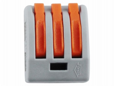 Conector Tipo Wago 3 Vias Emenda R&aacute;pida 32A 250V - Kit com 5 Unidades - Imagem 2