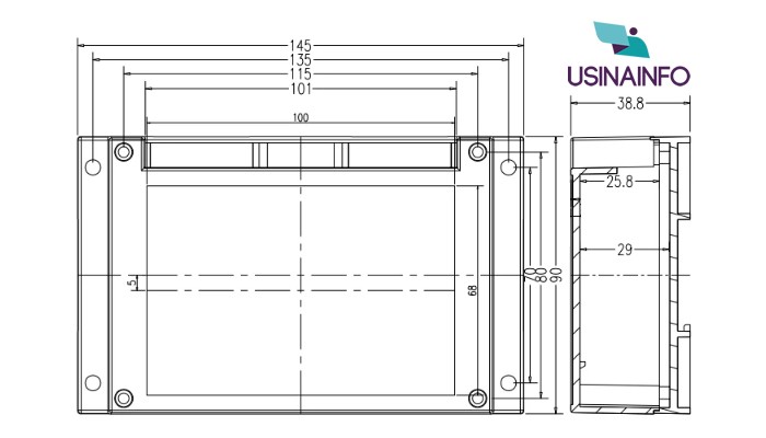 Case SZOMK para Montagem 145x90x40mm / Gabinete para Trilho Din + Bornes - [1013681]