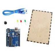 Kit Arduino Básico Uno R3 + Estojo MDF - KB05