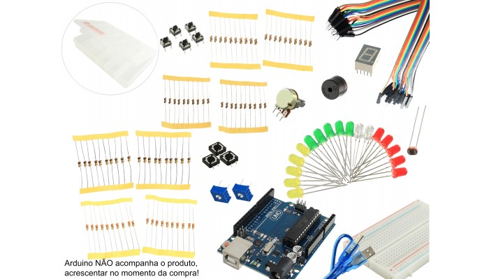 Kit Arduino Iniciante em Eletrônica 127 peças - US10 