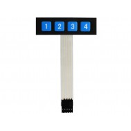 Teclado Matricial de Membrana 1x4 com 4 Teclas e Conector de 5 Pinos