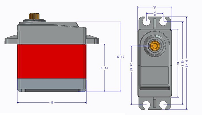 Servo Motor TD-8120MG Tiankongrc 180° 20Kg/cm de Alto Torque com Engrenagens Metálicas - [1015251]