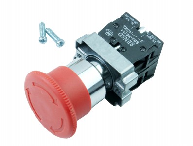Botoeira de Emergência com Trava NA/NF 22mm Vermelho SB2-BS542 - Imagem 1