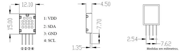 Sensor AM2320 de Umidade e Temperatura I2C - [1015824]