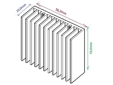 Dissipador de Calor em Alumínio 56x50x20mm - [1015927]