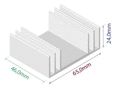 Dissipador de Calor em Alumínio 65x46x24mm - [1015928]