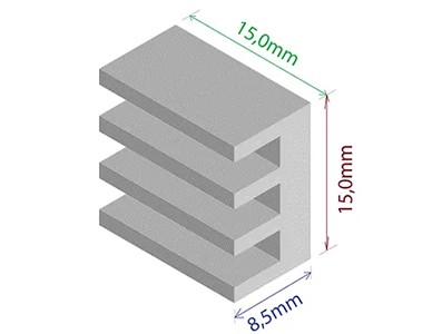 Dissipador de Calor em Alumínio 15x15x8mm - [1015930]