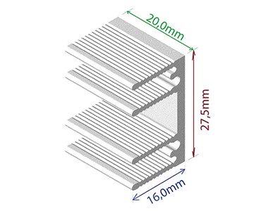 Dissipador de Calor em Alumínio 28x20x16mm - [1015933]