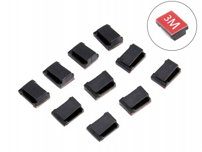 Fixador de Cabos Clipe Auto Adesivo 13x10x6mm - Kit com 10 Unidades - Imagem 1