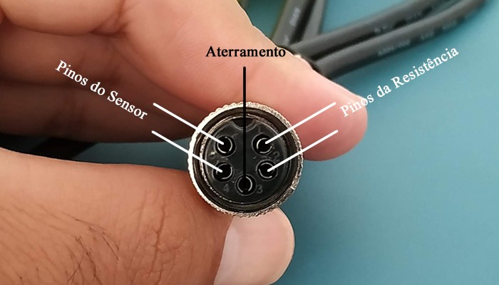 Ferro de solda para Estação de Solda - Conector fêmea 5 pinos - Azul e Amarelo - [1016820]