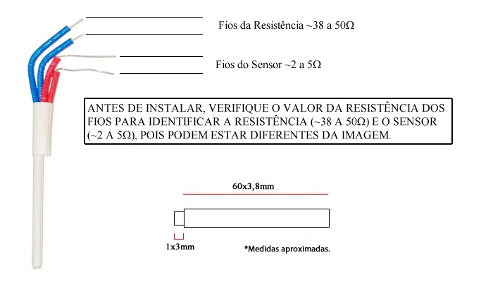 Resistência para Ferro de Estação de Solda 4 fios A1321 - Compatível com Hakko - [1016826]