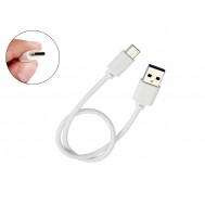 Cabo USB tipo C 30cm 3A Turbo para Celular - Branco