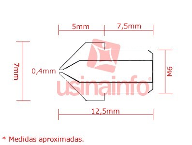 Nozzle Bico Extrusora Impressora 3D 0.4mm - [1016987]