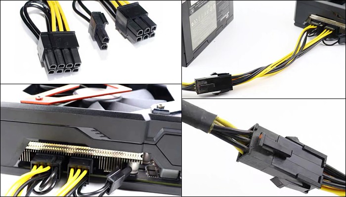 Cabo Adaptador Y 8x8 (2x6+2) 18AWG para GPUs de Mineração - [1017105]