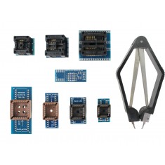 Kit de Adaptadores SOP8, SOP16 e PLCC para Gravador de Bios Eeprom + Extrator - Kit com 9 Unidades