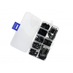 Kit de Espaçadores Plásticos em Nylon, Parafusos e Porcas M2.5 + Case - 180 Unidades