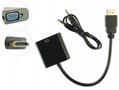 Adaptador HDMI para VGA com Saída de Áudio e Chip Conversor Integrado - Imagem 1