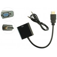 Adaptador HDMI para VGA com Saída de Áudio e Chip Conversor Integrado