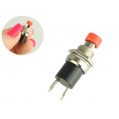 Chave Push Button PBS-110 Vermelha NA 1,5A com Trava