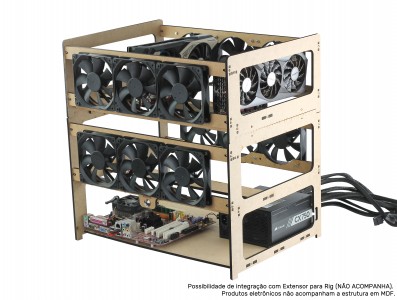 Estrutura para Rig de Minera&ccedil;&atilde;o 4 GPUs e 6 Fans MDF 6mm RM4G6F V3 - Imagem 4