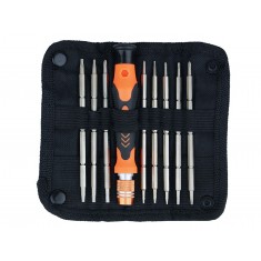 Kit de Chaves Profissionais para iPhones e Smartphones / Chave Torx, Pentalobe, Philips, Fenda, Allen e outras + Estojo - JM8124