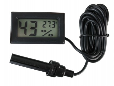 Mini Termo Higrômetro Digital com Sonda Externa / Sensor de Temperatura e Umidade - Imagem 1