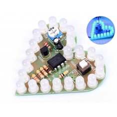 Kit Coração de Led Pulsante DIY 4V a 6V para Aprendizagem Eletrônica HBL22 - Azul