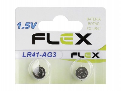 Bateria LR41 AG3 1,5V / Pilha LR41 Flex - Kit com 2 Unidades - Imagem 1