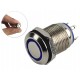 Pulsador Push Button NA 12mm em A&ccedil;o Inox com LED Azul - Imperme&aacute;vel - Thumb 1