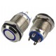 Pulsador Push Button NA 12mm em A&ccedil;o Inox com LED Azul - Imperme&aacute;vel - Thumb 2