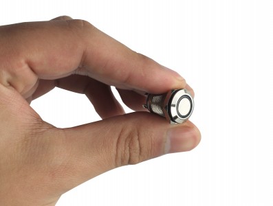 Pulsador Push Button NA 12mm em A&ccedil;o Inox com LED Azul - Imperme&aacute;vel - Imagem 4