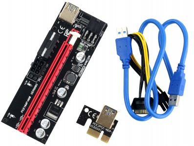 Cabo Riser Usb 3.0 009S Extensor PCI Express com Capacitores para Mineradora - Imagem 1