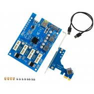 Expansor PCI Express x1 para x4 PCIE Riser com USB 3.0 em Rig Mineração