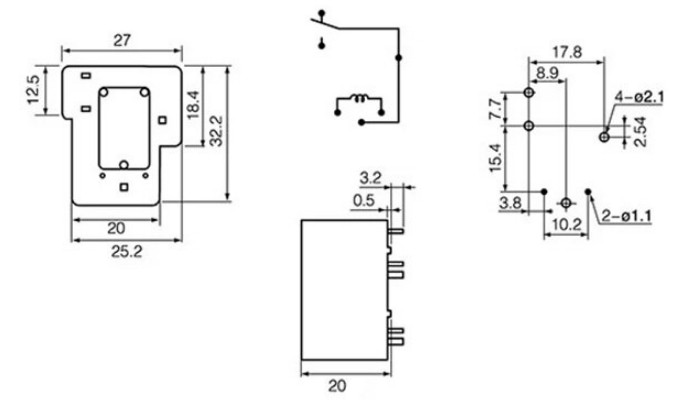 Relé T90 DC-12V 6T 20A - [1018999]