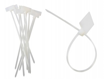Abraçadeira de Nylon 3x150mm Branca com Local para Etiqueta - Kit com 10 Unidades - Imagem 1