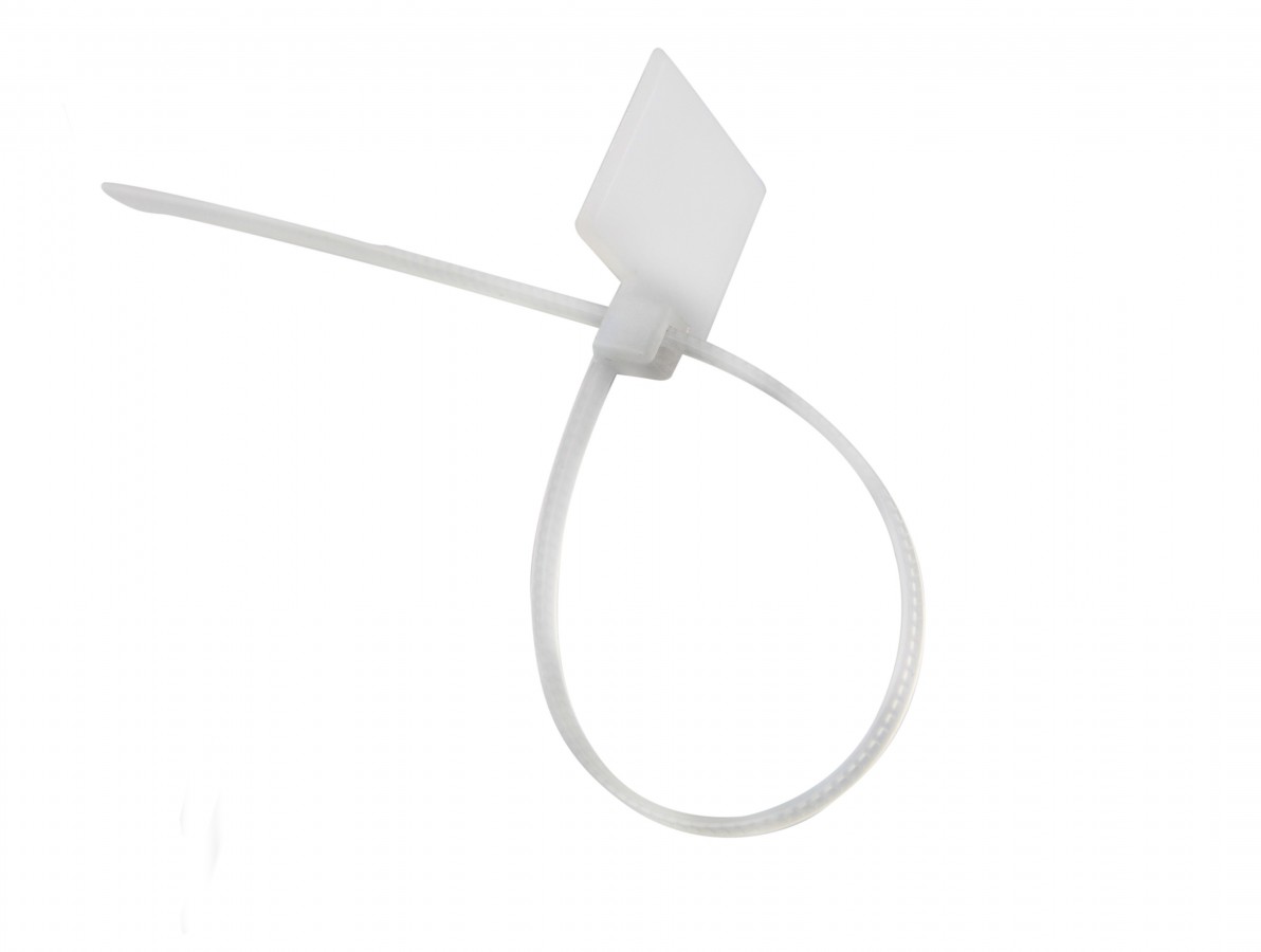 Abraçadeira de Nylon 3x150mm Branca com Local para Etiqueta - Kit com 10 Unidades- Imagem 3