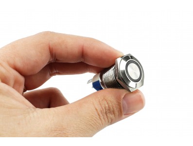 Pulsador Push Button em A&ccedil;o Inox com Ilumina&ccedil;&atilde;o em LED Vermelho - Imperme&aacute;vel - Imagem 4