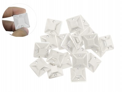 Fixador Auto Adesivo 28x28x6mm - Kit com 20 Unidades - Imagem 1