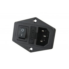 Tomada F&ecirc;mea com Interruptor e Porta Fus&iacute;vel para Impressora 3D e CNC 250VAC 10A