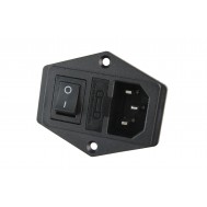 Tomada F&ecirc;mea com Interruptor e Porta Fus&iacute;vel para Impressora 3D e CNC 250VAC 10A